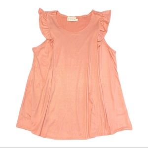 Ninexis Sleeveless Top Pink Ruffles 2XL NWT